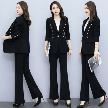 Γυναικεία Casual Blazers Σετ 2022 Φθινοπωρινό κοστούμι Νέα ιδιοσυγκρασία Σακάκι Παντελόνι Δύο κομμάτια Κορεατικά κομψά επαγγελματικά κοστούμια