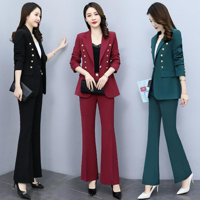 Γυναικεία Casual Blazers Σετ 2022 Φθινοπωρινό κοστούμι Νέα ιδιοσυγκρασία Σακάκι Παντελόνι Δύο κομμάτια Κορεατικά κομψά επαγγελματικά κοστούμια