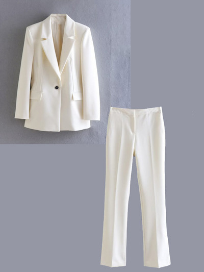 Kumsvag 2022 őszi női nadrág öltönyök 2 részes készletek Alkalmi Solid Slim blézerek Kabátok és nadrágok Női Elegáns OL Öltöny Ruházat