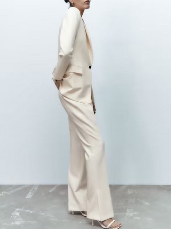 Kumsvag 2022 őszi női nadrág öltönyök 2 részes készletek Alkalmi Solid Slim blézerek Kabátok és nadrágok Női Elegáns OL Öltöny Ruházat