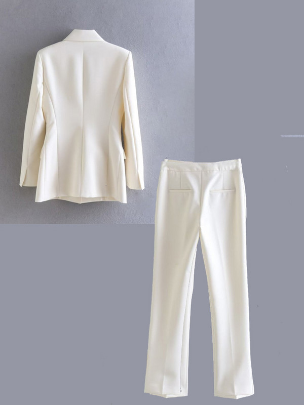 Kumsvag 2022 őszi női nadrág öltönyök 2 részes készletek Alkalmi Solid Slim blézerek Kabátok és nadrágok Női Elegáns OL Öltöny Ruházat
