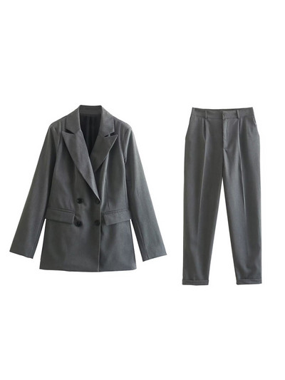 Kumsvag női alkalmi nadrág öltönyök 2 részes szettek 2022 őszi tömör blézerek kabátok és nadrágok női elegáns OL öltöny ruházat
