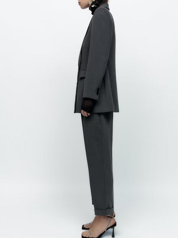 Kumsvag női alkalmi nadrág öltönyök 2 részes szettek 2022 őszi tömör blézerek kabátok és nadrágok női elegáns OL öltöny ruházat