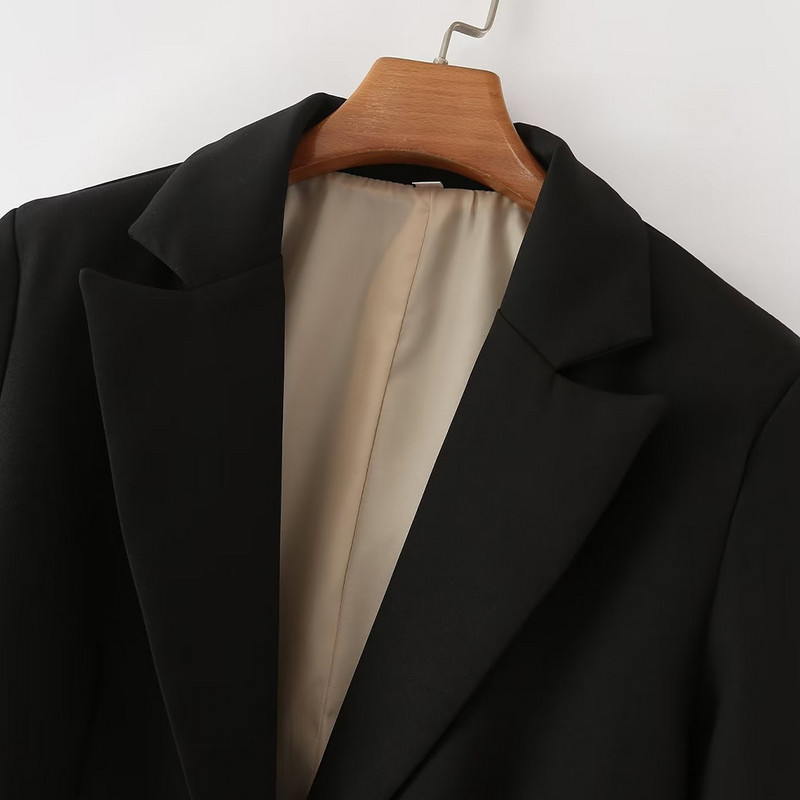 Divat Női Elegáns Új varrott öltöny Kabátok Gomb Dekoráció Irodai Design Sense Klasszikus Stílus Női Retro Blézer Női szett