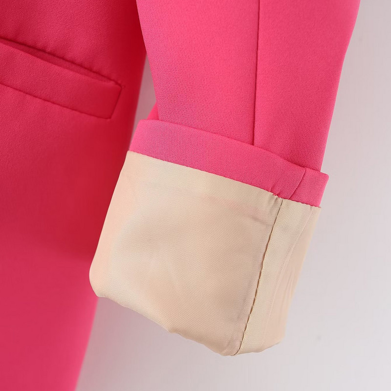 Divat Női Elegáns Új varrott öltöny Kabátok Gomb Dekoráció Irodai Design Sense Klasszikus Stílus Női Retro Blézer Női szett