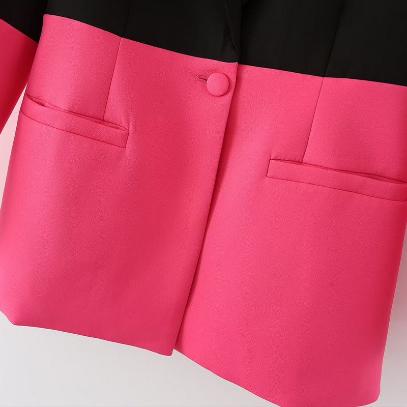 Divat Női Elegáns Új varrott öltöny Kabátok Gomb Dekoráció Irodai Design Sense Klasszikus Stílus Női Retro Blézer Női szett