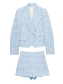 Kumsvag 2022 nyári női rövidnadrág öltöny 2 részes készlet Alkalmi kockás karcsú blézerek és rövidnadrágok szoknya Női elegáns OL öltöny ruházat