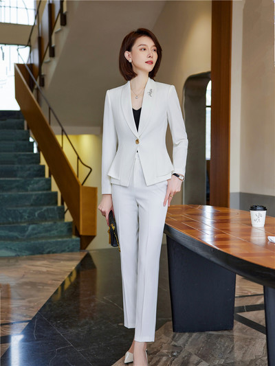 Elegáns, stílusos szett női 2 részes blézer nadrágkosztümökkel Irodai női elegáns formális ruhák Za Business Kit 2022. őszi overál