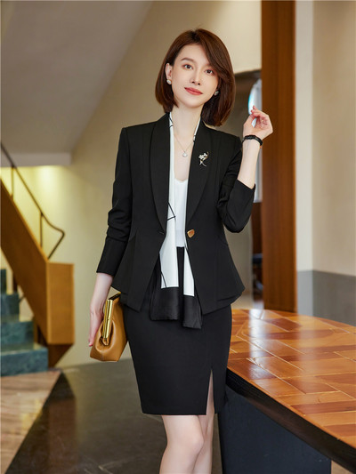 Elegáns, stílusos szett női 2 részes blézer nadrágkosztümökkel Irodai női elegáns formális ruhák Za Business Kit 2022. őszi overál