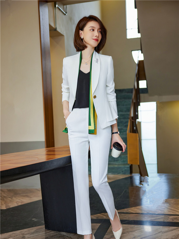 Elegáns, stílusos szett női 2 részes blézer nadrágkosztümökkel Irodai női elegáns formális ruhák Za Business Kit 2022. őszi overál