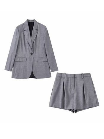 Kumsvag 2022 Summer Women Solid Suits Σετ 2 τεμαχίων Casual Loose Blazers Παλτό και σορτς Φούστες Γυναικείο κομψό γλυκό ύφασμα