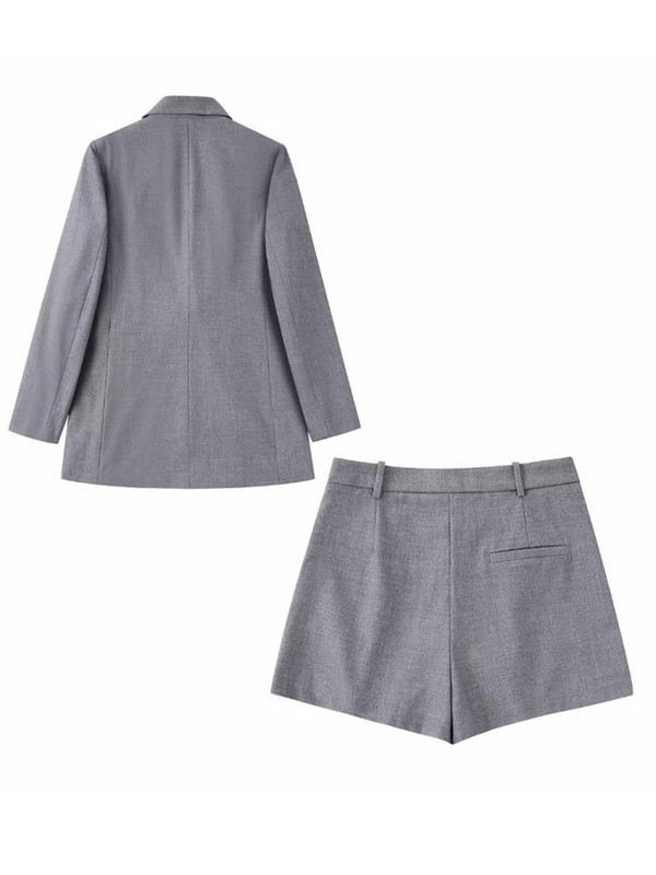 Kumsvag 2022 nyári női tömör öltönyök 2 részes készletek Alkalmi bő blézerek Kabátok és rövidnadrágok Szoknyák Női Elegáns Édes öltönyszövet