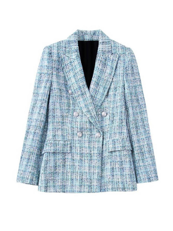 Kumsvag 2022 őszi női vénák rövidnadrág öltöny 2 részes készlet Alkalmi kockás blézerek kabátok és rövidnadrágok Női elegáns öltöny ruházat