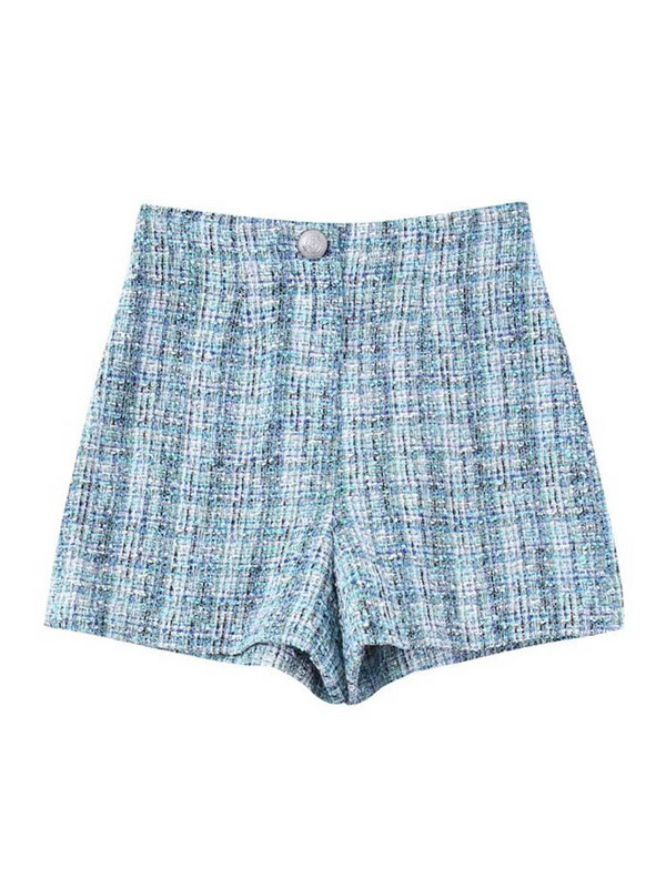 Kumsvag 2022 őszi női vénák rövidnadrág öltöny 2 részes készlet Alkalmi kockás blézerek kabátok és rövidnadrágok Női elegáns öltöny ruházat