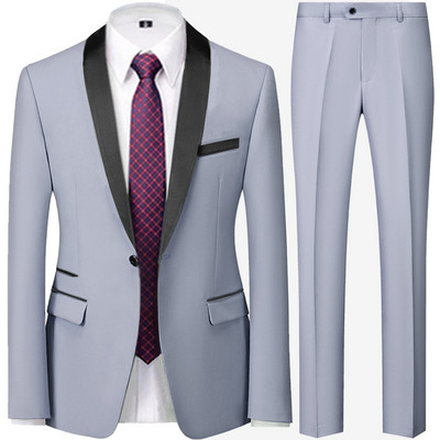 Férfi őszi esküvői parti három részes szett ruha nadrág / nagy méretű 5XL 6XL férfi blézer kabát nadrág mellény divat karcsú öltöny