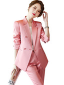 Divat, lila, rózsaszín nadrágkosztüm, női irodai női blézer és nadrág, női hosszú ujjú, munkaruha, 2 részes szett