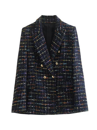 Kumsvag Női Rövidnadrágok Öltönyök 2 darabos Szettek 2022 Őszi kockás kockás karcsú blézerek Kabátok és rövidnadrágok Női Elegáns OL Öltöny Ruházat