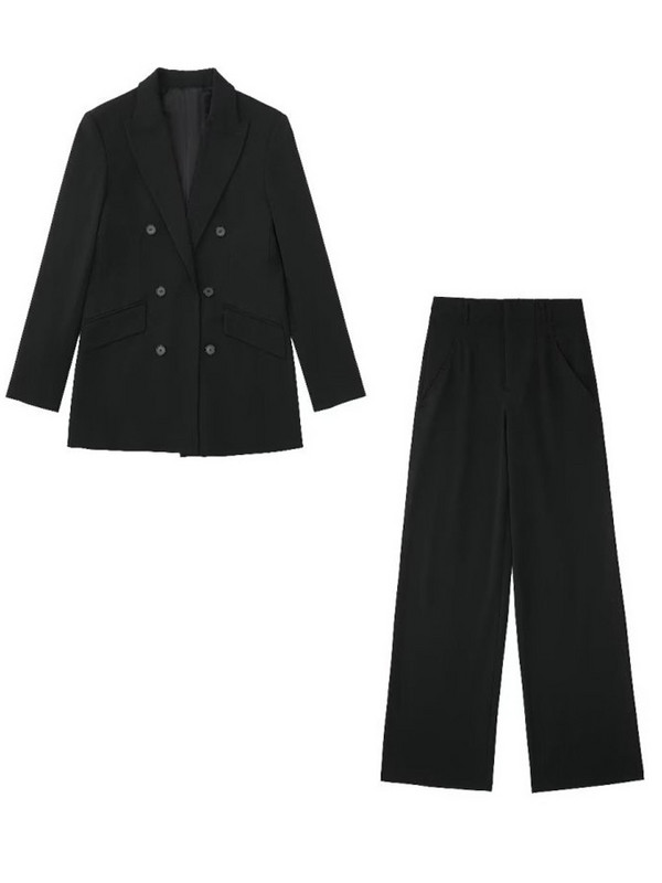 Kumsvag 2022 őszi női nadrágkosztümök 2 darabos készletek Causal Solid bő blézerek Kabátok és nadrágok Női Elegáns OL Öltöny Ruházat