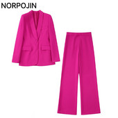 NORPOJIN Rose Red blézer szett női 2 részes női öltöny öltöny női elegáns hölgy elegáns női szettek nadrág nadrág blézer