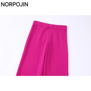 NORPOJIN Rose Red Blazers Σετ Γυναικείο 2 τεμάχια Γυναικείο κοστούμι Γυναικεία Κοστούμια Chic Lady Κομψά Γυναικεία Σετ Παντελόνι Παντελόνι Blazer