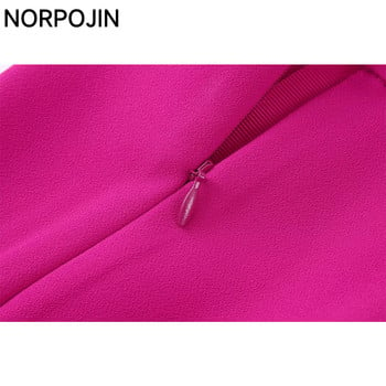 NORPOJIN Rose Red Blazers Σετ Γυναικείο 2 τεμάχια Γυναικείο κοστούμι Γυναικεία Κοστούμια Chic Lady Κομψά Γυναικεία Σετ Παντελόνι Παντελόνι Blazer