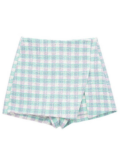 Kumsvag 2022 Summer Női Rövidnadrágok Öltönyök 2 darabos készletek Alkalmi Plaid Veins Blézerek Kabátok és Rövidnadrágok Szoknyák Női Édes öltöny Ruhák