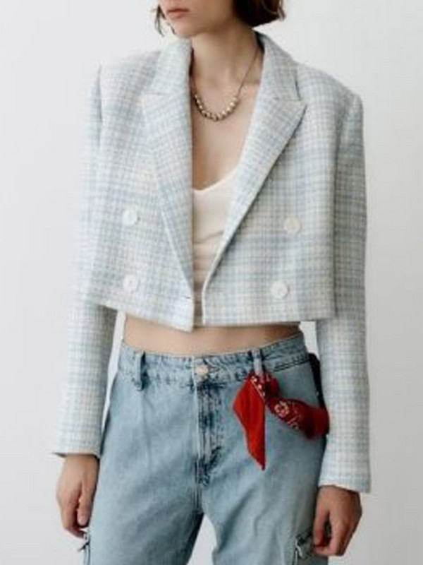 Kumsvag 2022 Summer Női Rövidnadrágok Öltönyök 2 darabos készletek Alkalmi Plaid Veins Blézerek Kabátok és Rövidnadrágok Szoknyák Női Édes öltöny Ruhák