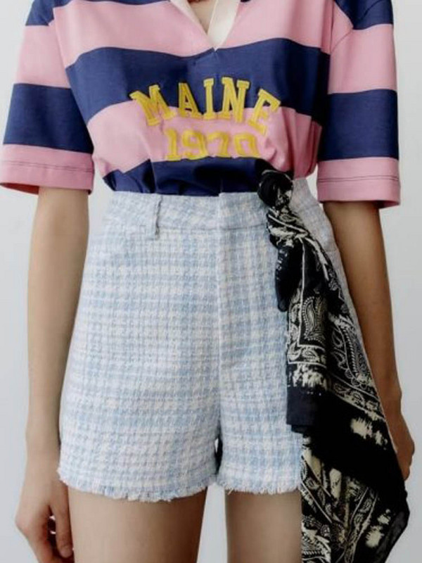 Kumsvag 2022 Summer Női Rövidnadrágok Öltönyök 2 darabos készletek Alkalmi Plaid Veins Blézerek Kabátok és Rövidnadrágok Szoknyák Női Édes öltöny Ruhák