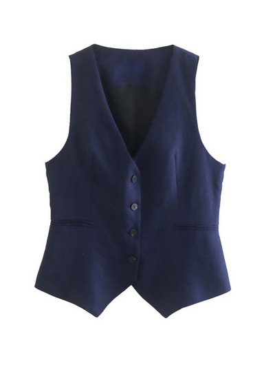 Kumsvag 2022 nyári női ágynemű 2 részes szett Öltönyök Alkalmi tömör V-nyakú Mellények Kabátok és nadrágok Női Utcai OL Öltöny Ruházat