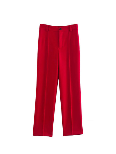 Nlzgmsj Női blézer szett Piros irodai kabát, női viselet hosszú ujjú ruházat munkaruha tömör, kétrészes, egygombos kabát