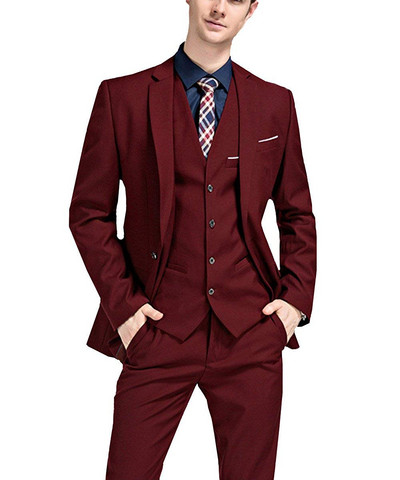 Férfi 3 részes öltöny Formális üzleti parti öltöny, hajtókás szmoking esküvői ruha öltöny blézer + mellény + nadrág