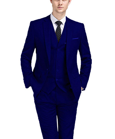 Férfi 3 részes öltöny Formális üzleti parti öltöny, hajtókás szmoking esküvői ruha öltöny blézer + mellény + nadrág