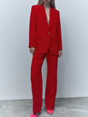 Kumsvag 2022 őszi női nadrágkosztümök 2 részes készletek Alkalmi tömör bő blézerkabátok és nadrágok Női elegáns OL öltönyök ruházat