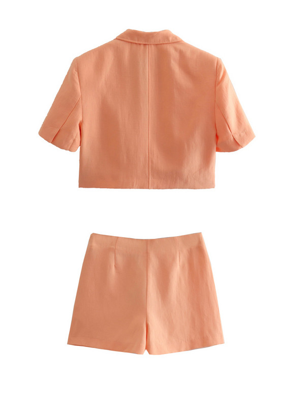 Kumsvag 2022 nyári női alkalmi öltönyök 2 részes szett Solid vékony rövid blézerek kabátok és rövidnadrágok szoknya Női elegáns édes ruhák