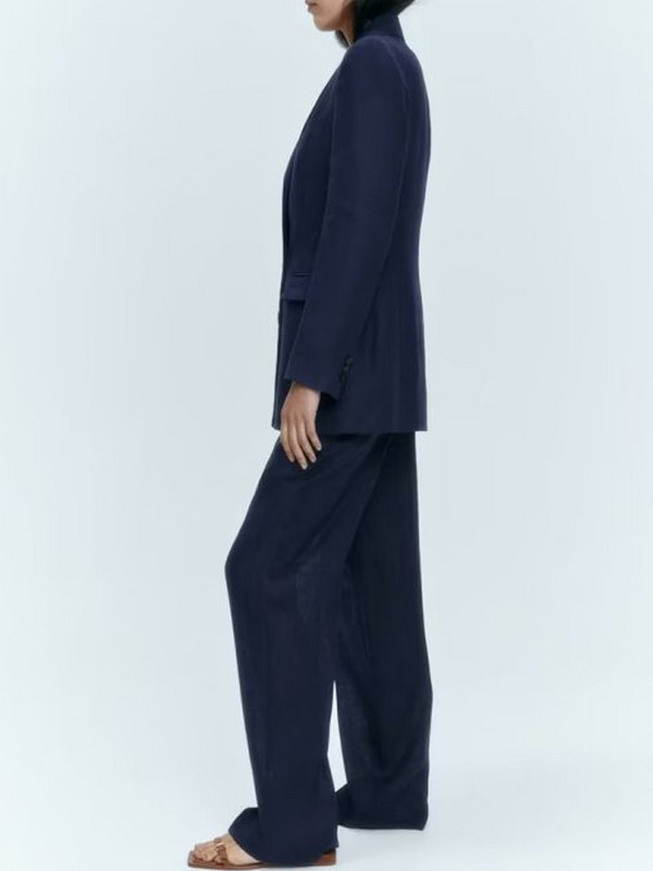 Kumsvag 2022 őszi női vászon nadrág öltönyök 2 részes készletek alkalmi tömör blézerek kabátok és nadrágok női elegáns OL öltöny ruhák