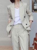 Őszi irodai blézer nadrágkosztüm 2 részes szett női elegáns professzionális kabát kabát ceruza nadrág öltöny női divat ruhák
