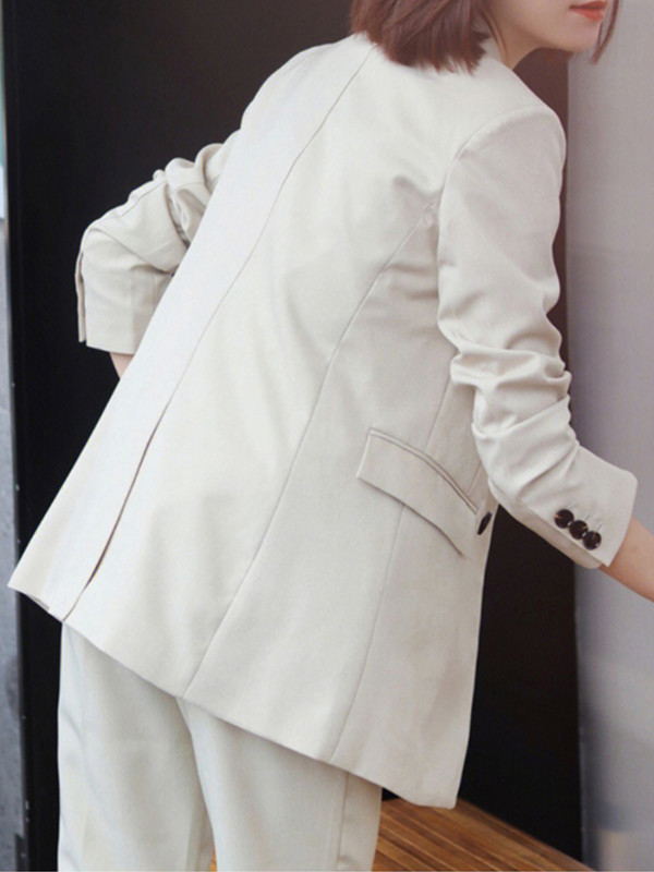 Őszi irodai blézer nadrágkosztüm 2 részes szett női elegáns professzionális kabát kabát ceruza nadrág öltöny női divat ruhák