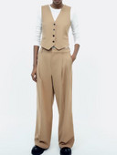 Kumsvag női őszi alkalmi 2 részes készletek öltöny 2022 tömör mellények kabátok és széles szárú nadrágok női elegáns utcai öltöny ruházat