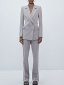 Kumsvag 2022 őszi női karcsú nadrágkosztümök 2 részes készletek Alkalmi tömör blézerek kabátok és ceruzanadrágok Női elegáns öltöny ruházat