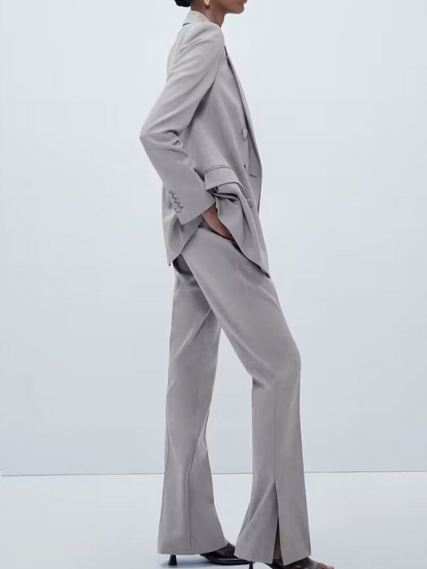 Kumsvag 2022 őszi női karcsú nadrágkosztümök 2 részes készletek Alkalmi tömör blézerek kabátok és ceruzanadrágok Női elegáns öltöny ruházat