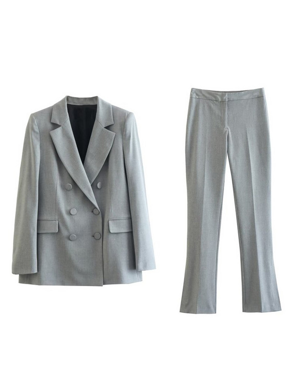 Kumsvag 2022 őszi női karcsú nadrágkosztümök 2 részes készletek Alkalmi tömör blézerek kabátok és ceruzanadrágok Női elegáns öltöny ruházat