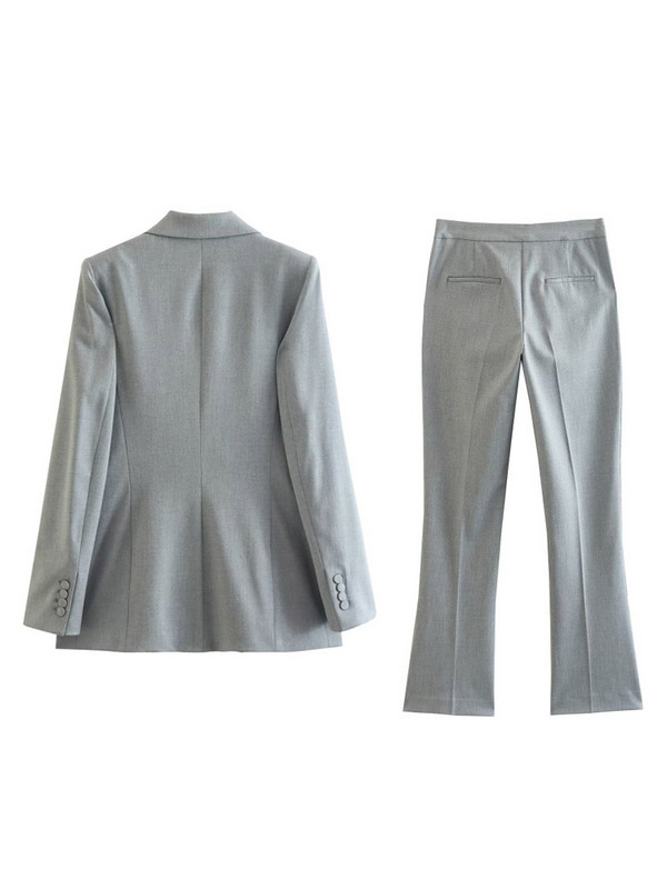 Kumsvag 2022 őszi női karcsú nadrágkosztümök 2 részes készletek Alkalmi tömör blézerek kabátok és ceruzanadrágok Női elegáns öltöny ruházat