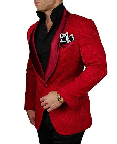 2020-as új, mintás férfi öltöny, 2 darab, lila kendő, hajtóka, alkalmi blézer szmoking Vőfélyek esküvőre (blézer+mellény+nadrág)