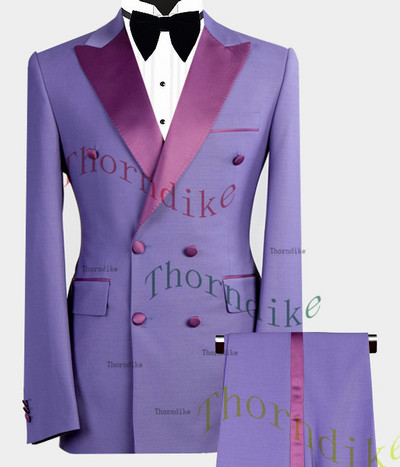Thorndike 2022 új divatos, sötétkék férfi öltönyök egyedi gyártású vékony vőlegény, egyedi 3 részes esküvői férfi öltöny (kabát+nadrág+mellény)