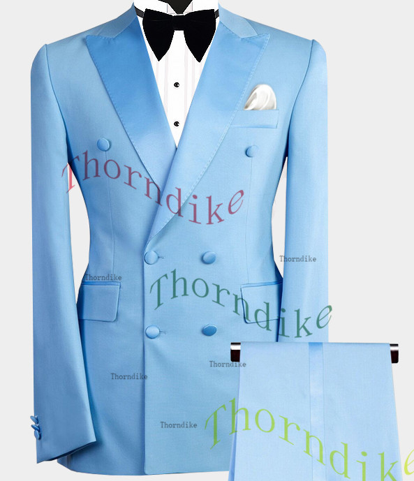 Thorndike 2022 új divatos, sötétkék férfi öltönyök egyedi gyártású vékony vőlegény, egyedi 3 részes esküvői férfi öltöny (kabát+nadrág+mellény)