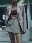 Kumsvag 2022 őszi női rövidnadrág öltöny 2 részes készlet Alkalmi tömör bő blézer Kabátok és rövidnadrágok Női Elegáns Édes öltönyszövet