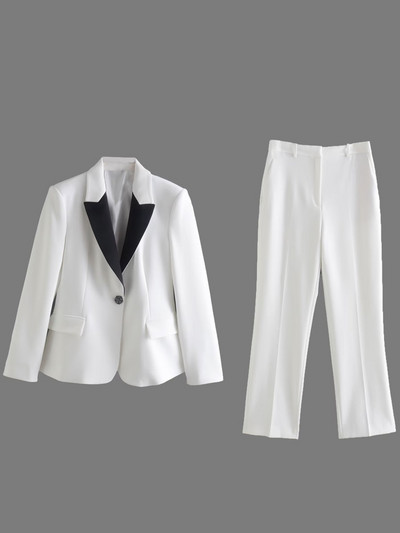 Kumsvag 2022 nyári női öltönyök 2 részes készletek Alkalmi Patchwork blézerek Kabátok és nadrágok Női Elegáns OL Öltönyök Ruházat