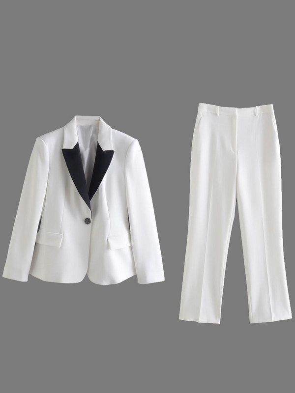 Kumsvag 2022 nyári női öltönyök 2 részes készletek Alkalmi Patchwork blézerek Kabátok és nadrágok Női Elegáns OL Öltönyök Ruházat