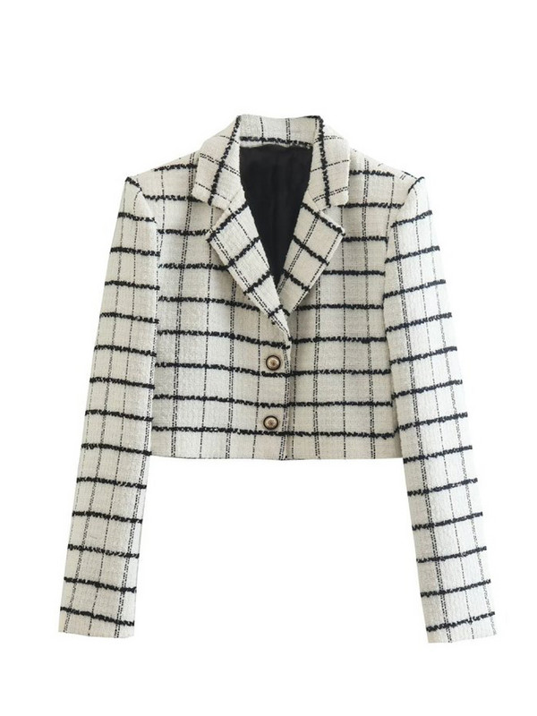Kumsvag 2022 őszi női kockás rövidnadrág öltöny 2 részes készlet Alkalmi Veins Rövid blézerek Kabátok és rövidnadrágok Női Elegáns öltönyszövet