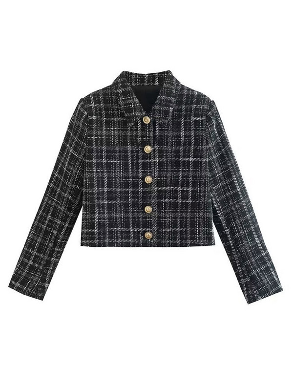 Kumsvag 2022 őszi női kockás rövidnadrág öltöny 2 részes készlet Alkalmi rövid blézerek Kabátok és rövidnadrágok Női Elegáns, édes öltönyszövet